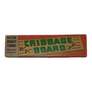 Milton Bradley Vintage 4626-A Wood Cribbage Board Game MB Springfield Mass Old